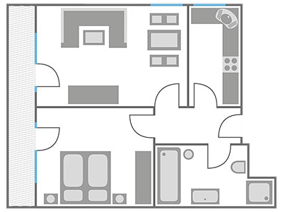 Grundriss des Apartments Anima