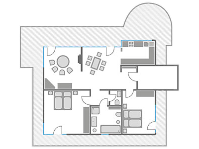 Grundriss des Apartments Madera