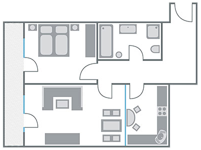 Grundriss des Apartments Terrecita